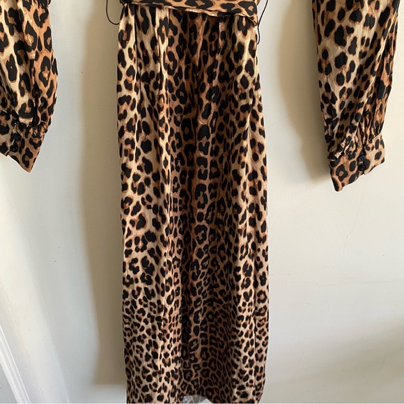 H&M LEOPARD PRINT SHIRT MIDI DRESS - Picture 8 of 10